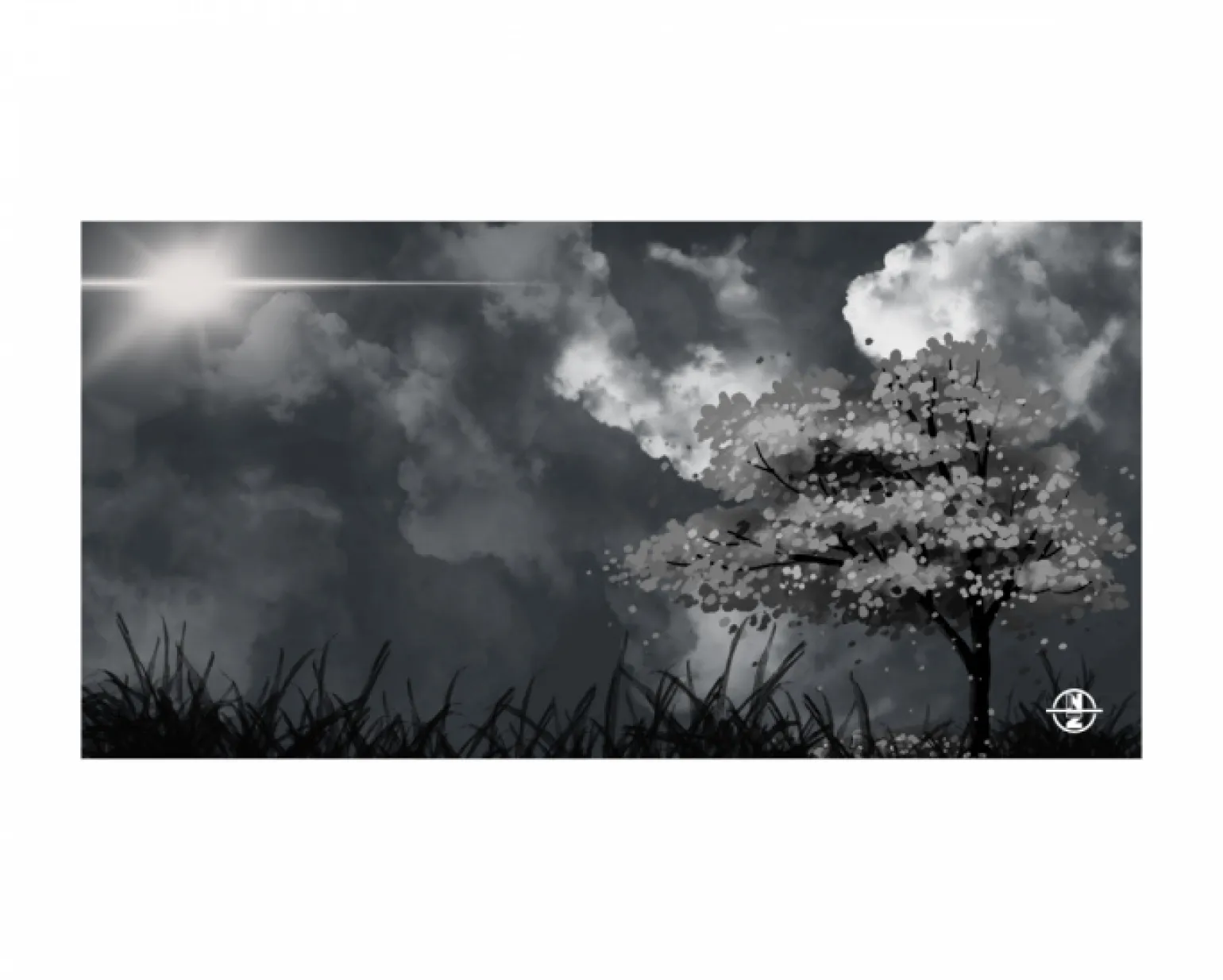 Saturn X Nacho Customs Gaming Mousepad - XXL - Monochrome Sakura