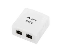 Surface Mount Shielded 2X RJ4 Cat6