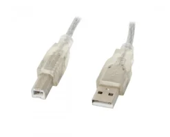 USB-A to USB-B 2.0 Cable Transparent (1.8 Meter)