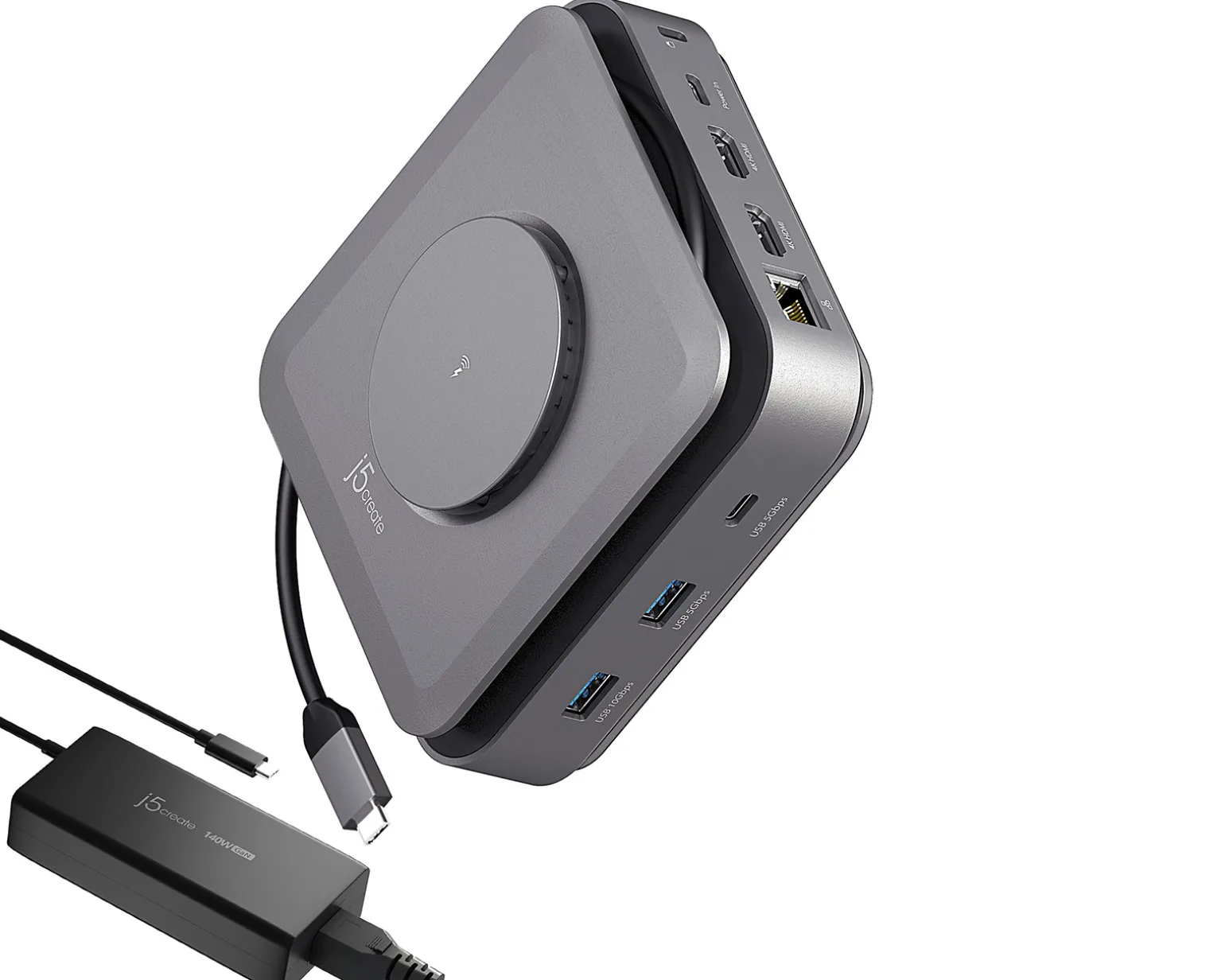 USB-C Dual 4K HDMI Dock - 140W GaN PD