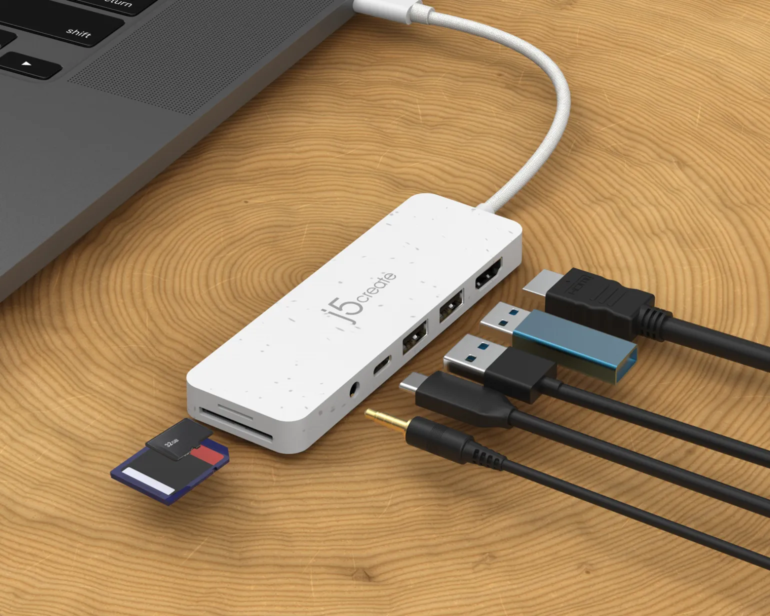 USB-C Multi-Port Hub with 60W Power Delivery - White