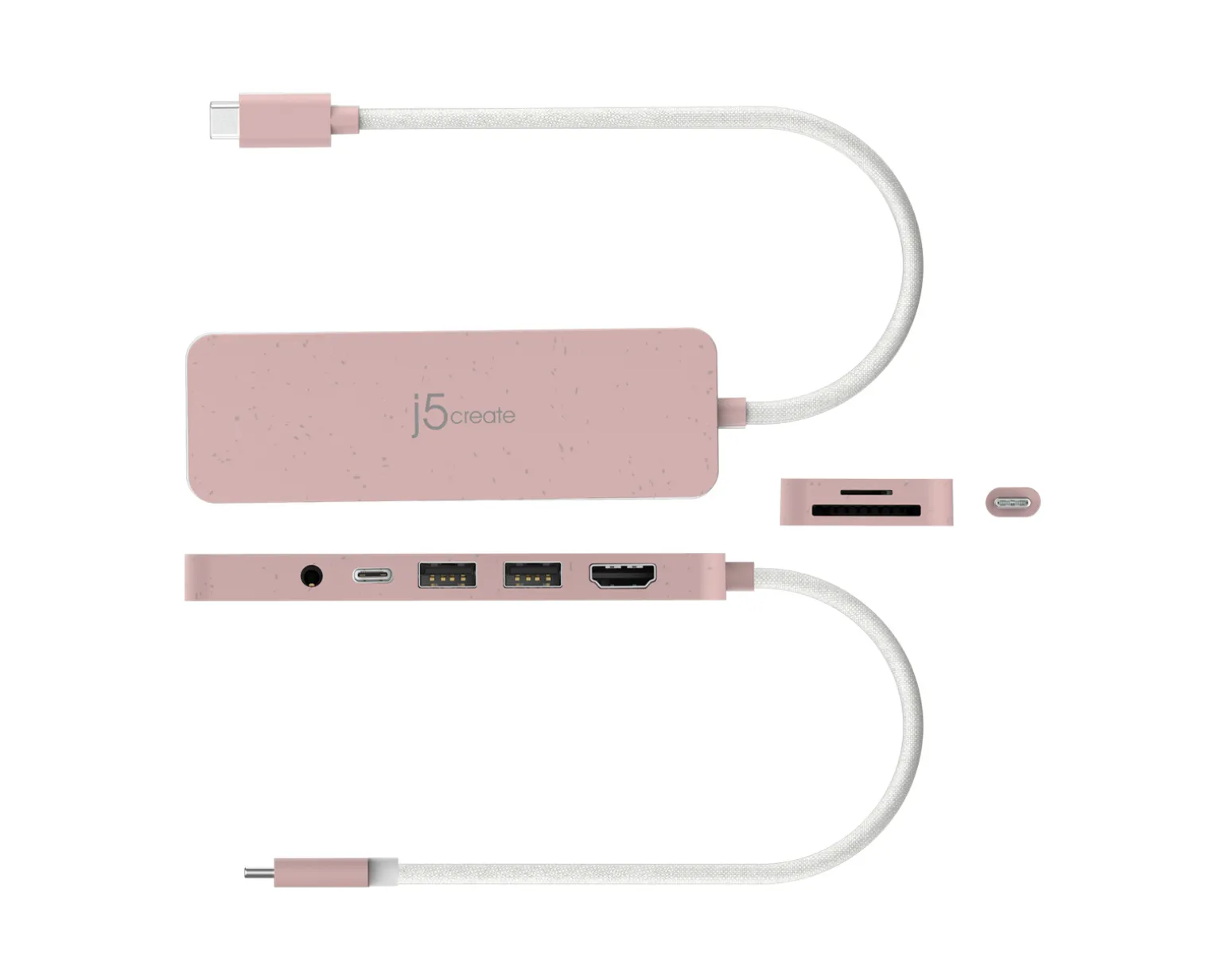 USB-C Multi-Port Hub with 60W Power Delivery - Pink