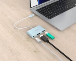USB-C to HDMI 4K and USB Type-A with 90W Power Delivery - Blue