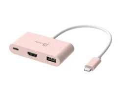 USB-C to HDMI 4K and USB Type-A with 90W Power Delivery - Pink