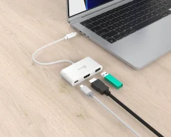 USB-C to HDMI 4K and USB Type-A with 90W Power Delivery - White