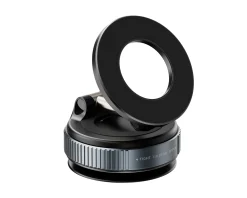 Vacuum Phone Holder with Magnetic Ring - Black