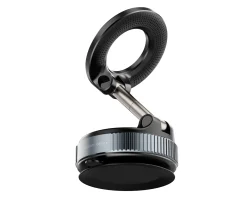 Vacuum Phone Holder with Magnetic Ring - Black