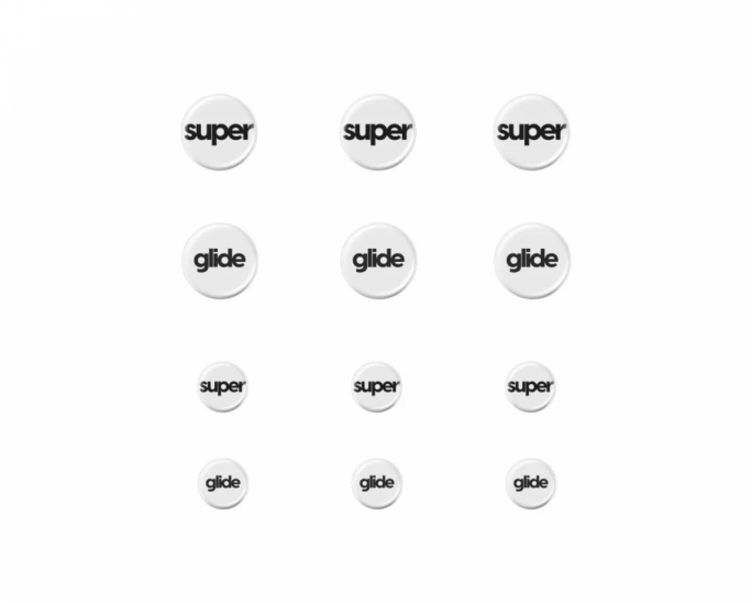Version 2 Glass Skates Dots - Universal - 6mm + 9mm - 12 pcs
