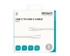 60W USB-C to USB-C Charging Cable - White - 2 m