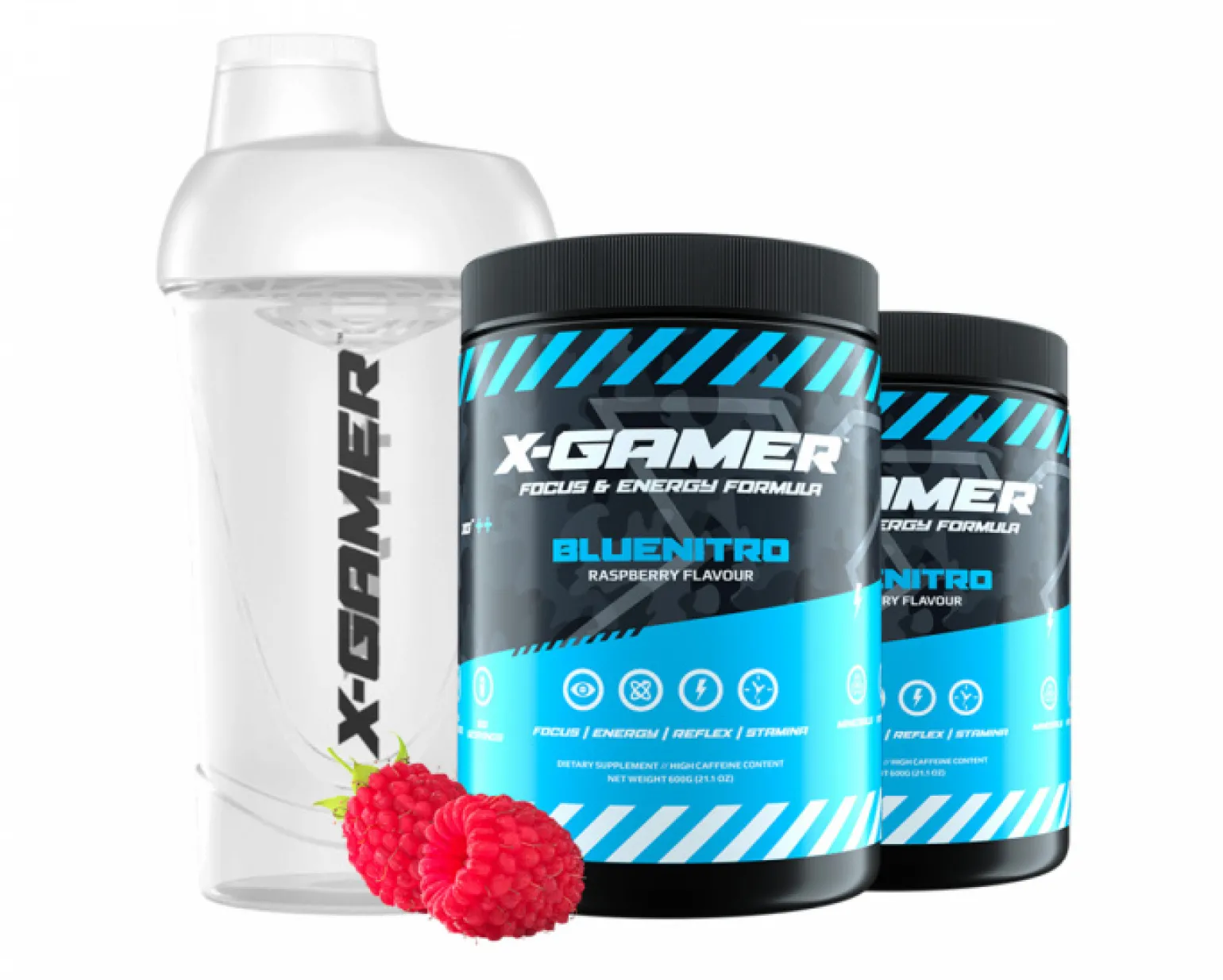 2 x 600g X-Tubz Bluenitro - 60 Servings + Shaker