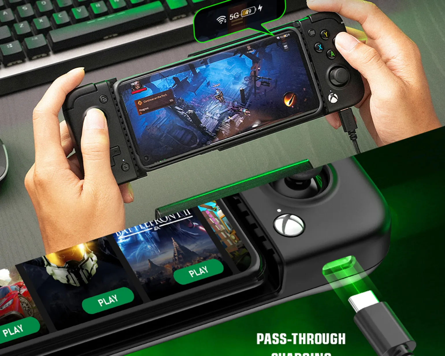 X2 Pro-Xbox Mobile Game Controller for Android - Midnight Black