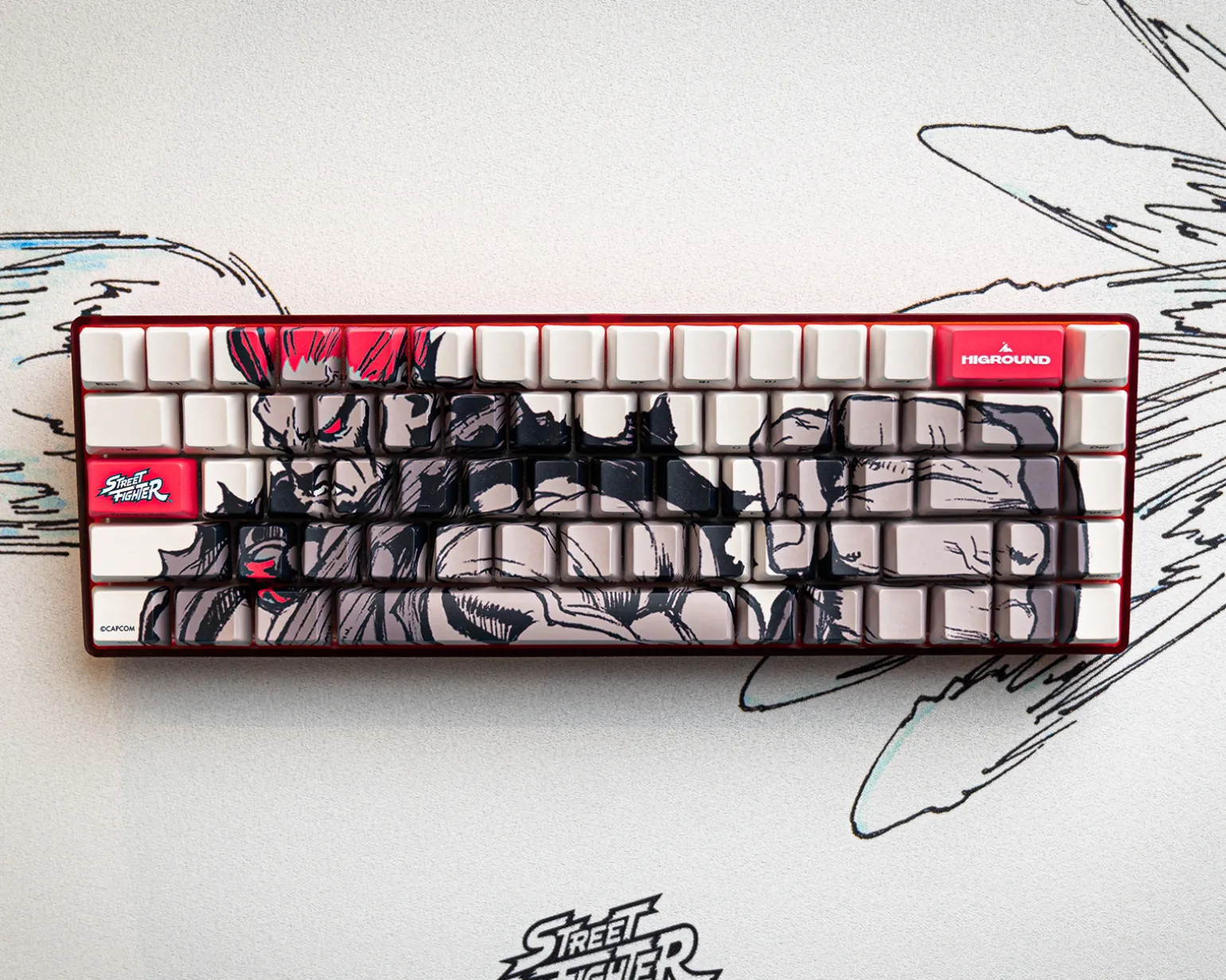 x Street Fighter Base 65 Keyboard - Akuma (Monochrome) - Limited Edition