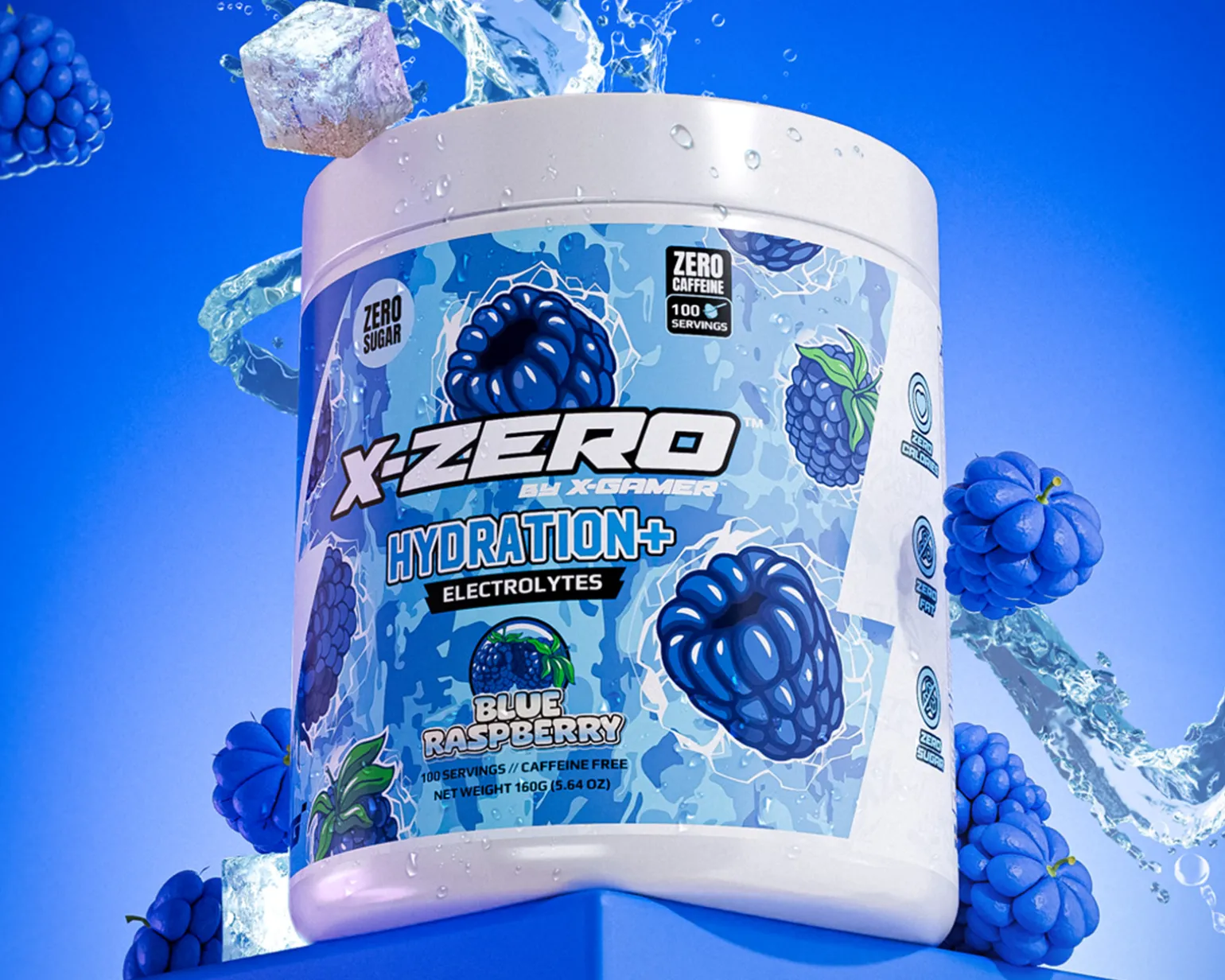 X-Zero Hydration+ Blue Raspberry - 100 Servings