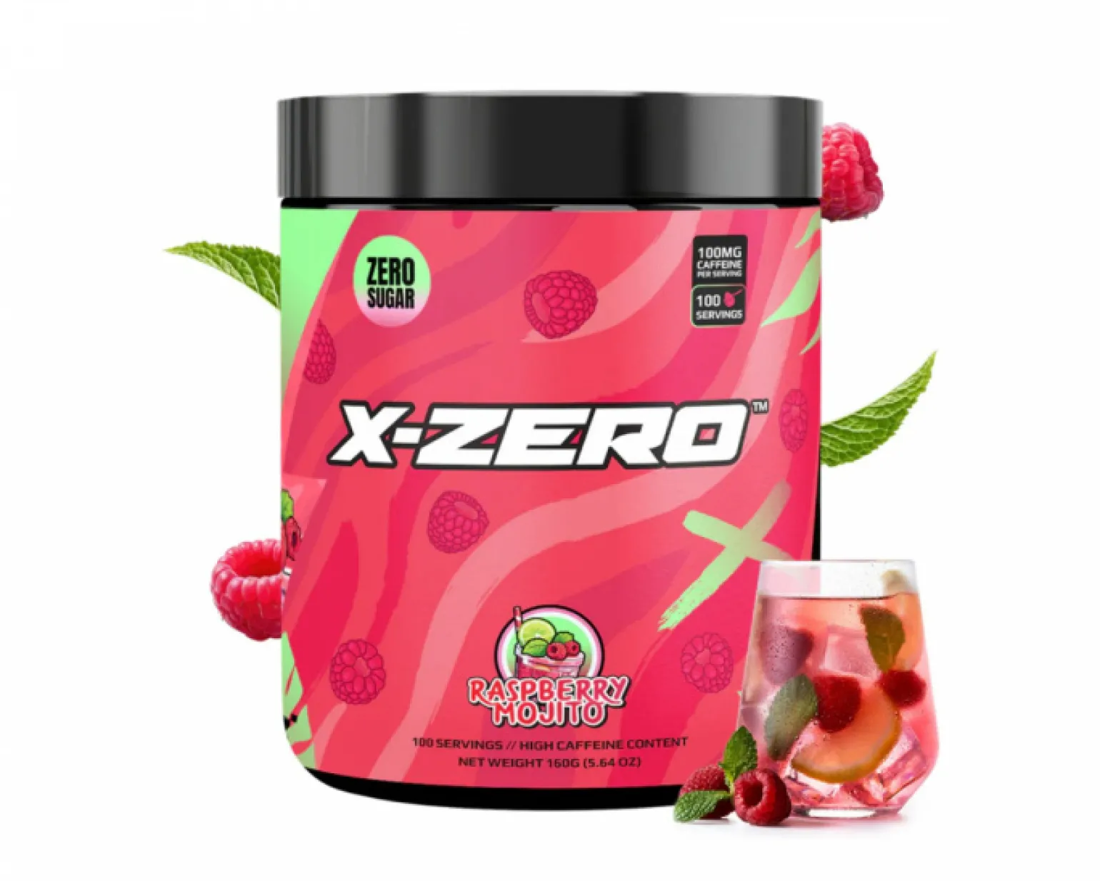 X-Zero Raspberry Mojito - 100 Servings