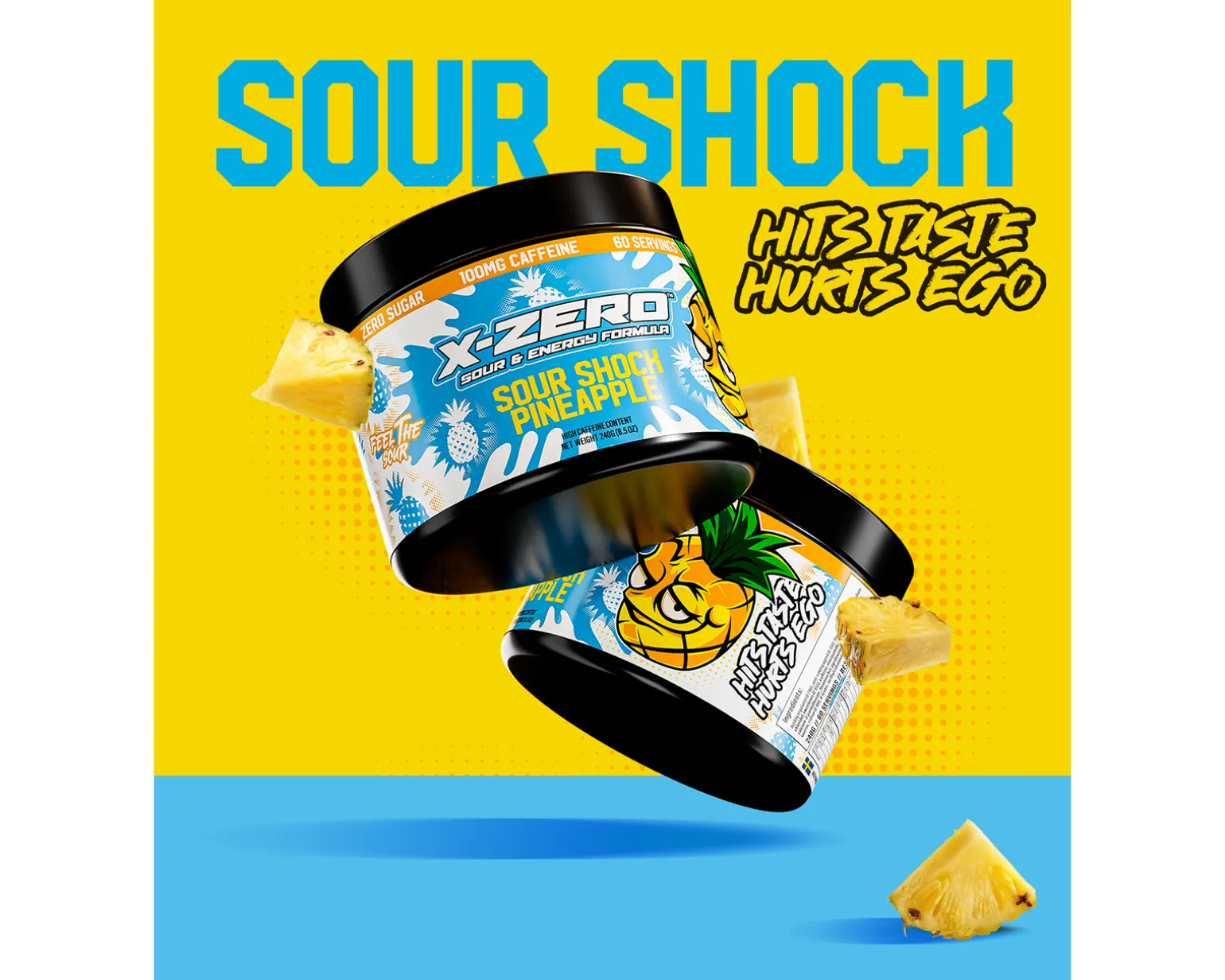 X-Zero Sour Shock Pineapple - 60 Servings
